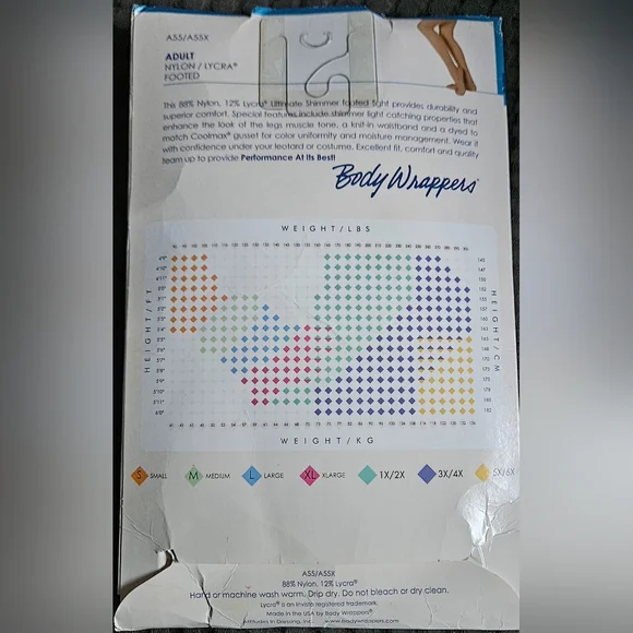 Body Wrappers Total Stretch Dancer's Tights, Size 3X-4X, Shade Ultimate Shimmer - Picture 2 of 4